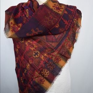 Jaeger 100% wool scarf. Aztec inspired design.